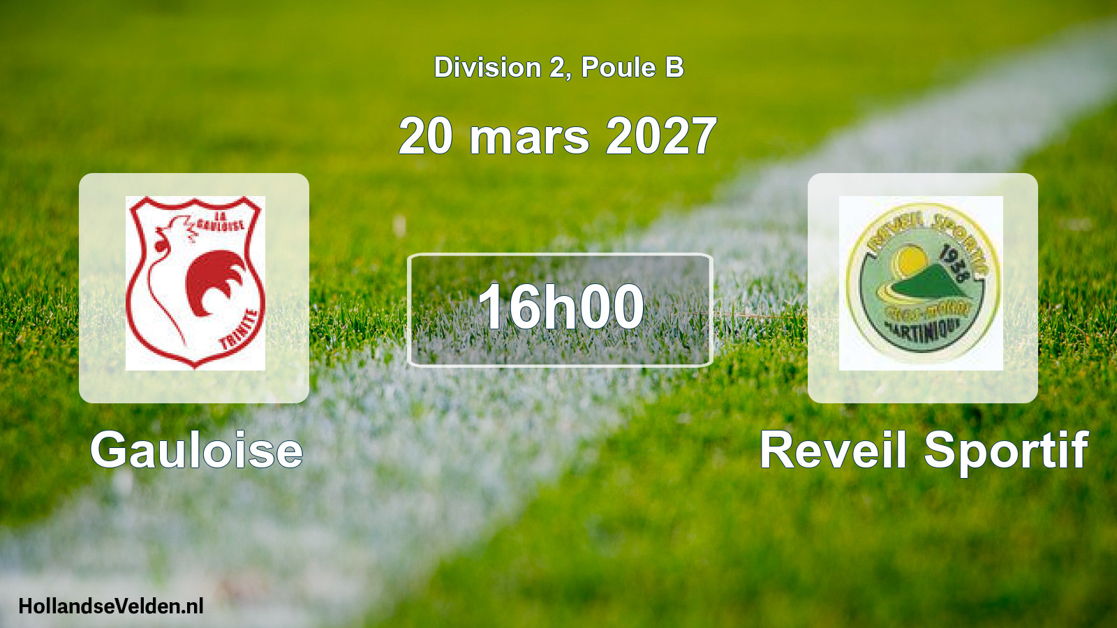 Match programmé: Gauloise - Reveil Sportif (20 mars 2027)