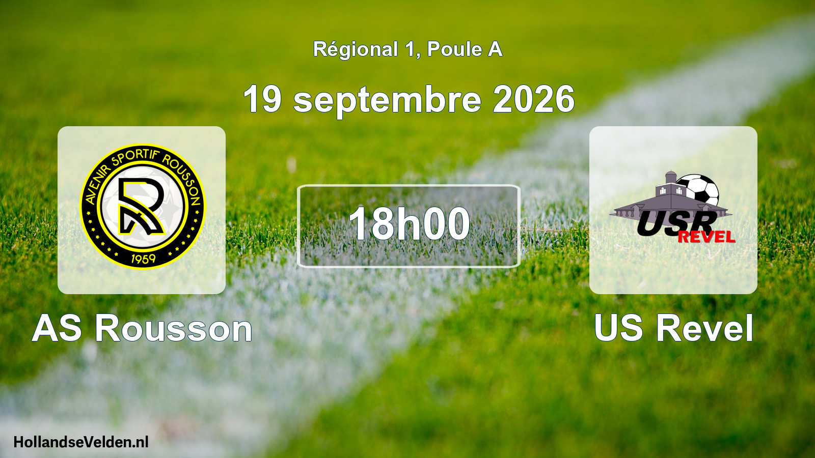 Match programmé: AS Rousson - US Revel (19 septembre 2026)