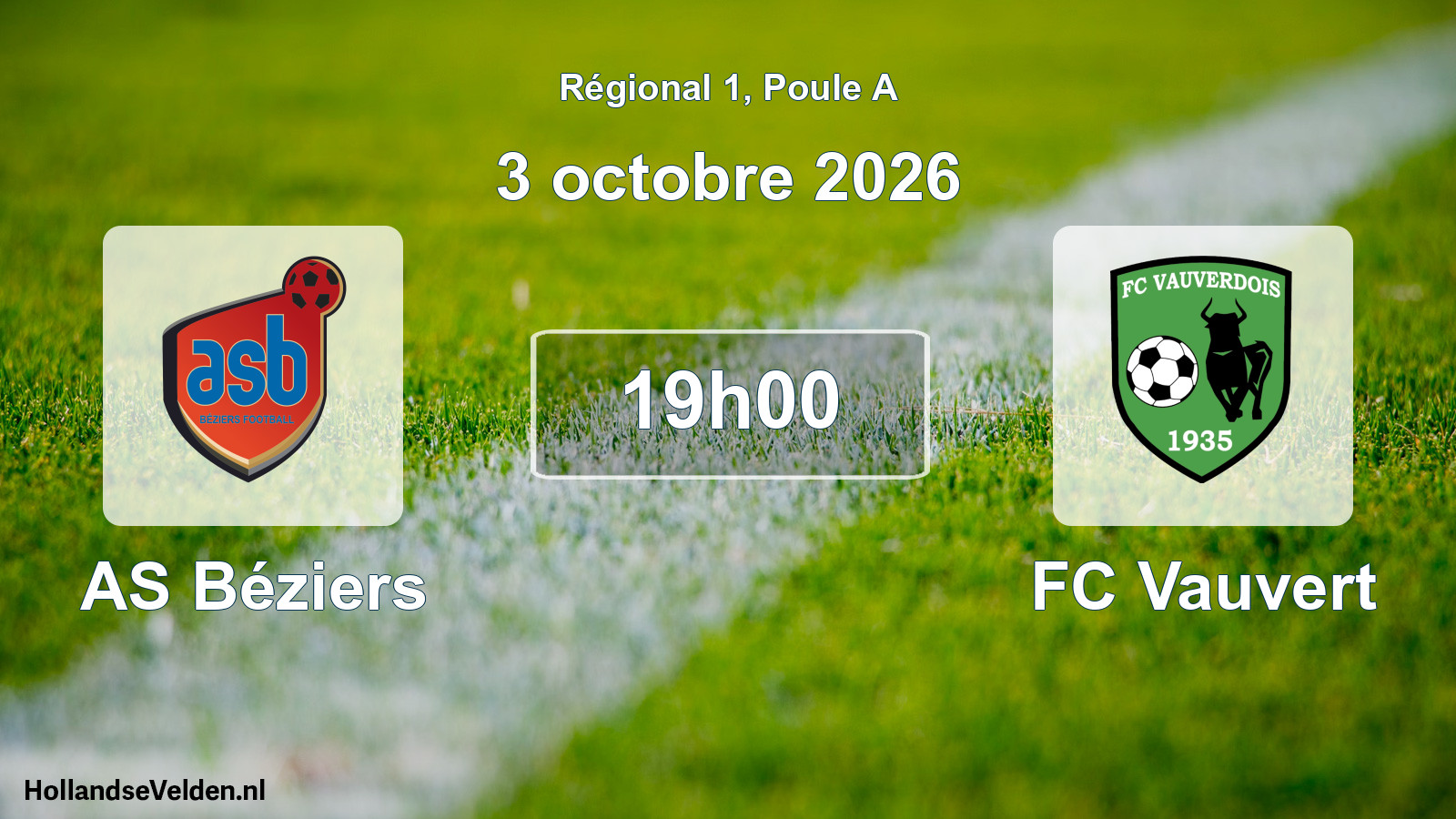 Match programmé: AS Béziers - FC Vauvert (3 octobre 2026)