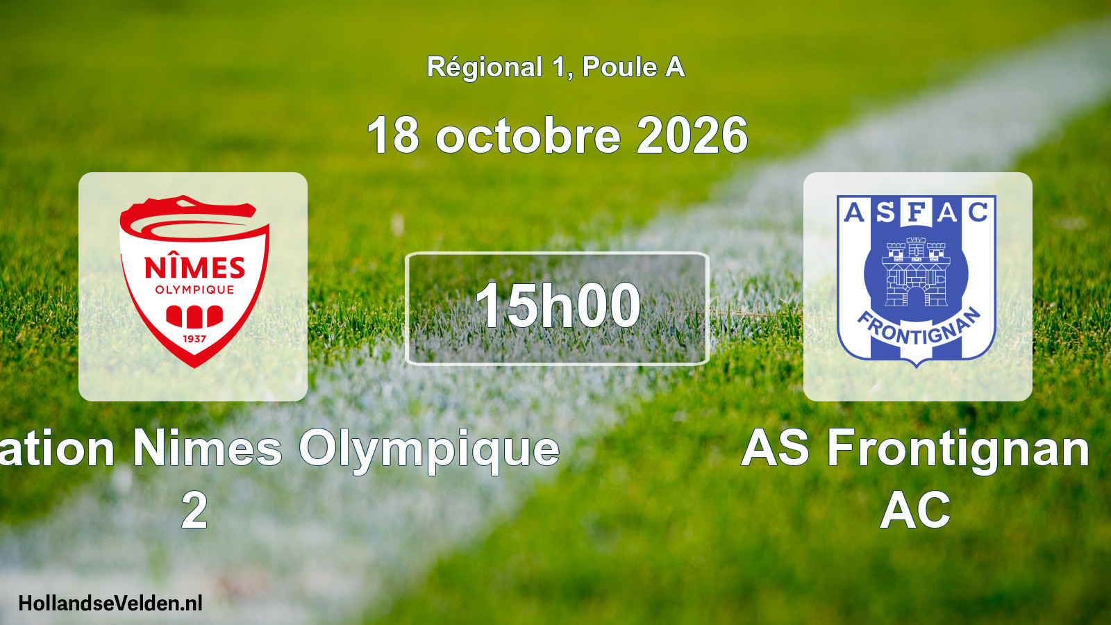 Match programmé: Association Nimes Olympique 2 - AS Frontignan AC (18 octobre 2026)
