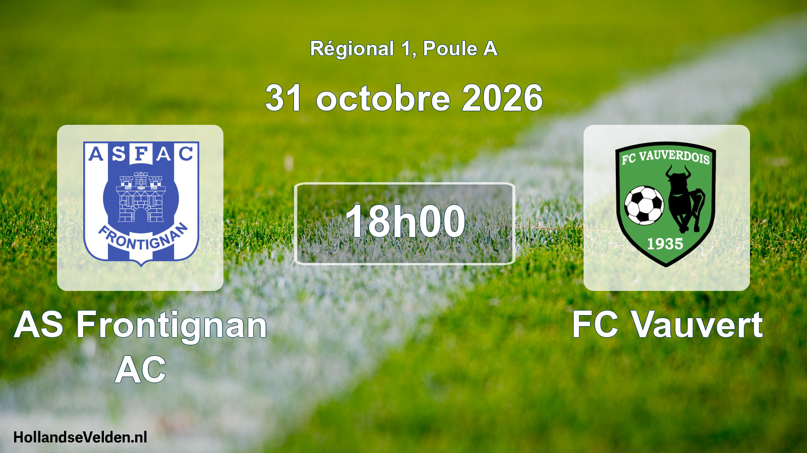 Match programmé: AS Frontignan AC - FC Vauvert (31 octobre 2026)