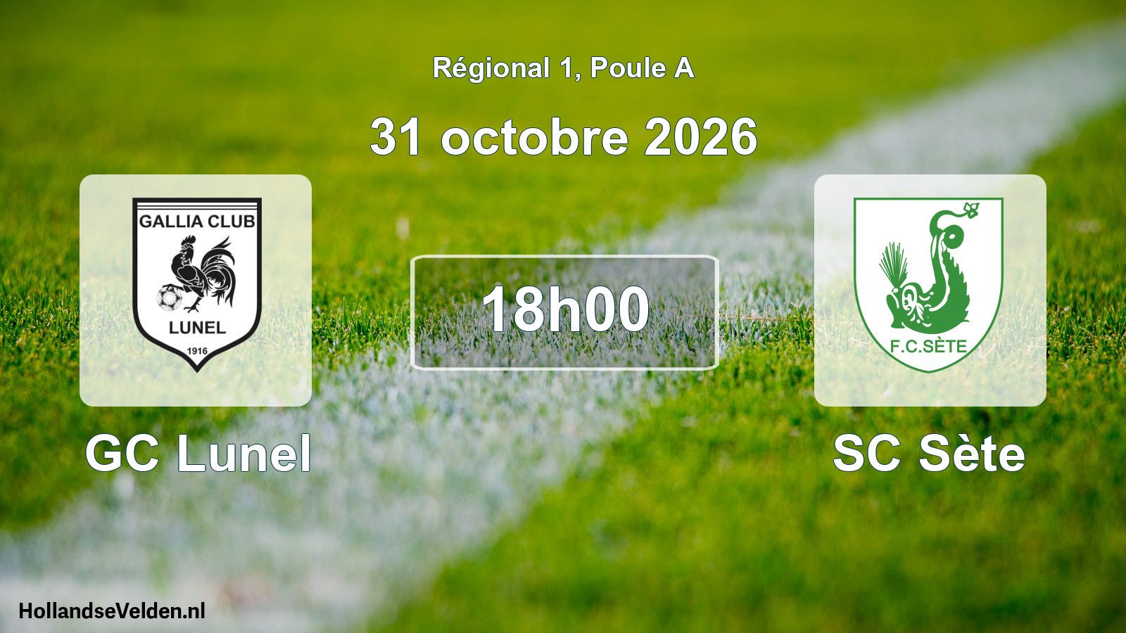 Match programmé: GC Lunel - SC Sète (31 octobre 2026)