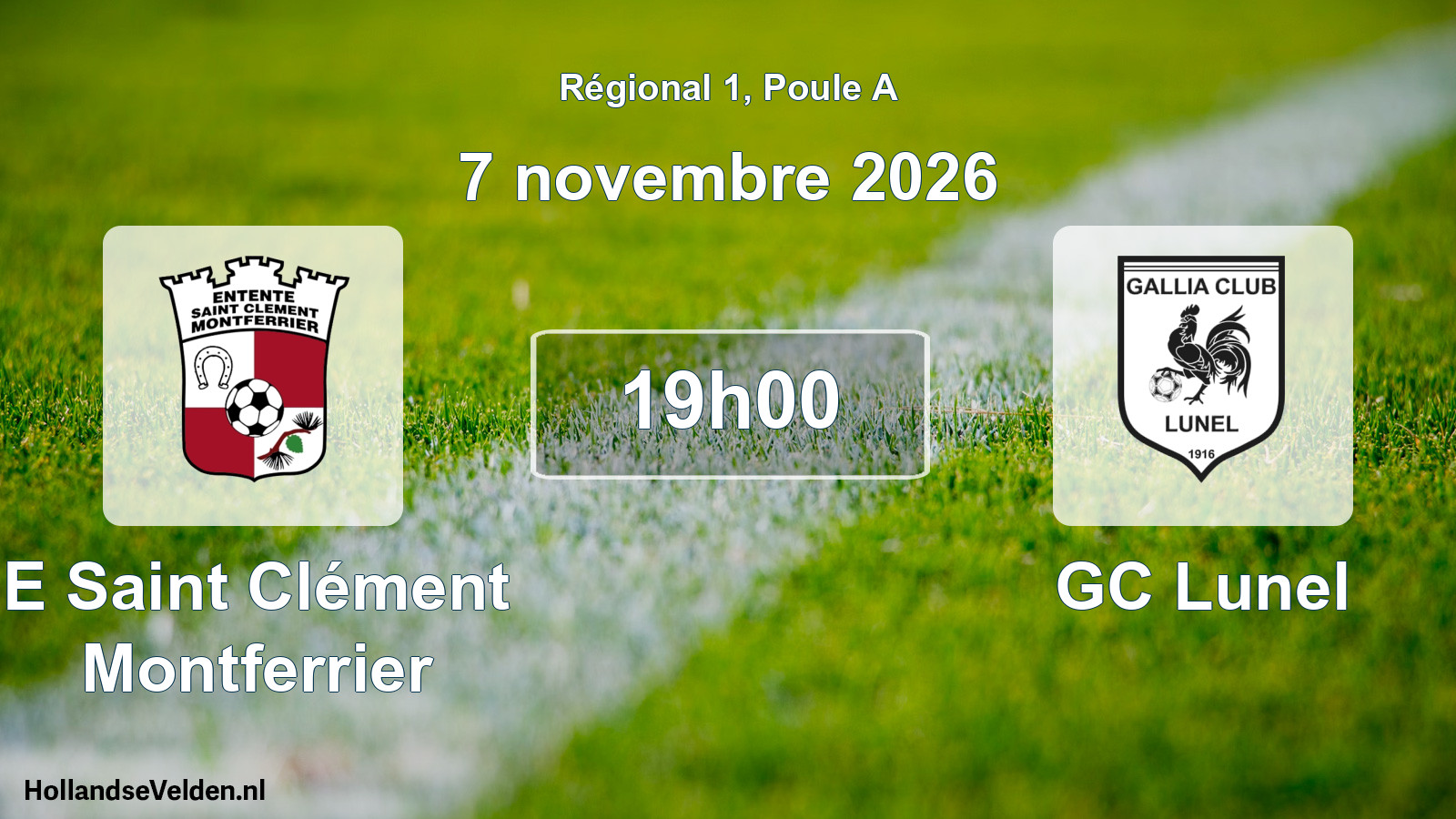 Scheduled Match: E Saint Clément Montferrier - GC Lunel (7 November 2026)