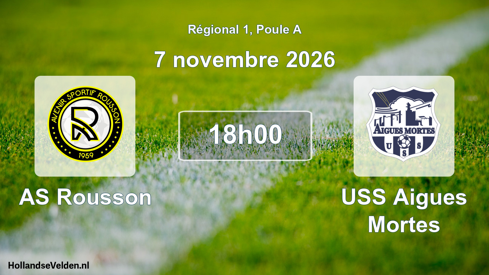 Match programmé: AS Rousson - USS Aigues Mortes (7 novembre 2026)