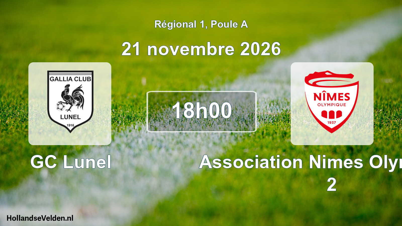 Match programmé: GC Lunel - Association Nimes Olympique 2 (21 novembre 2026)