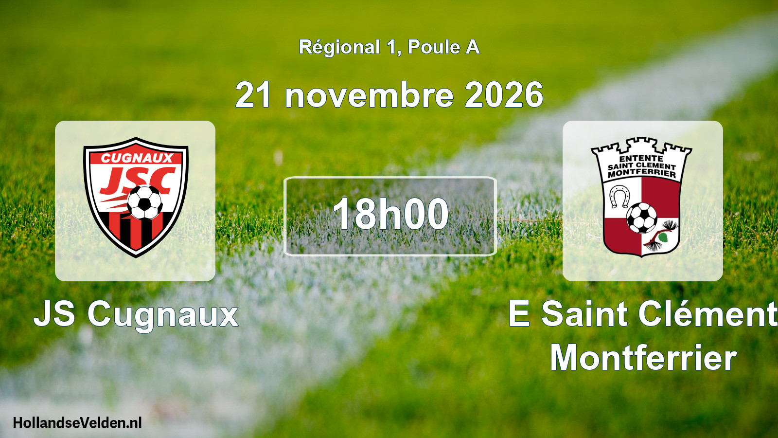 Match programmé: JS Cugnaux - E Saint Clément Montferrier (21 novembre 2026)