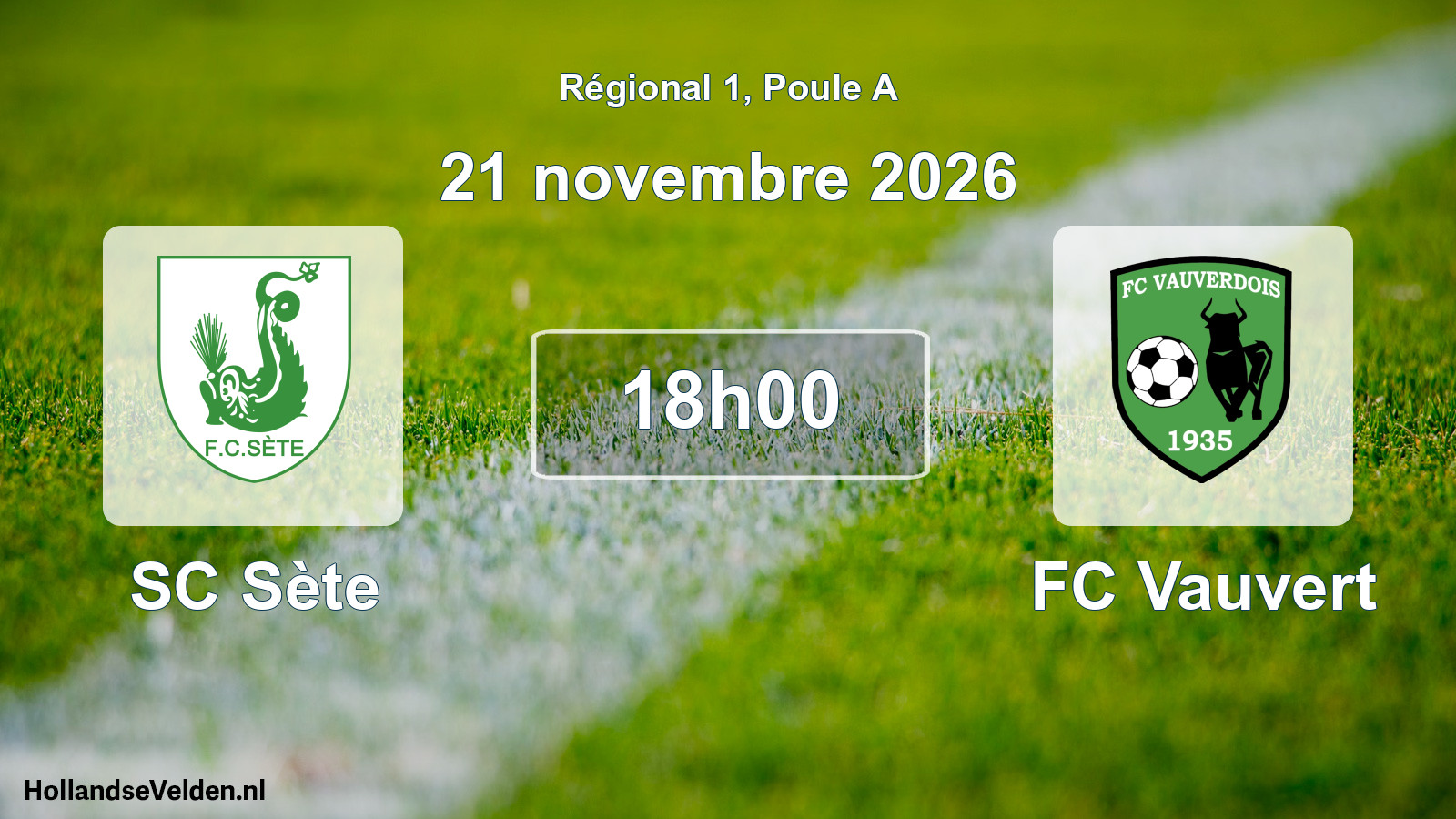 Match programmé: SC Sète - FC Vauvert (21 novembre 2026)