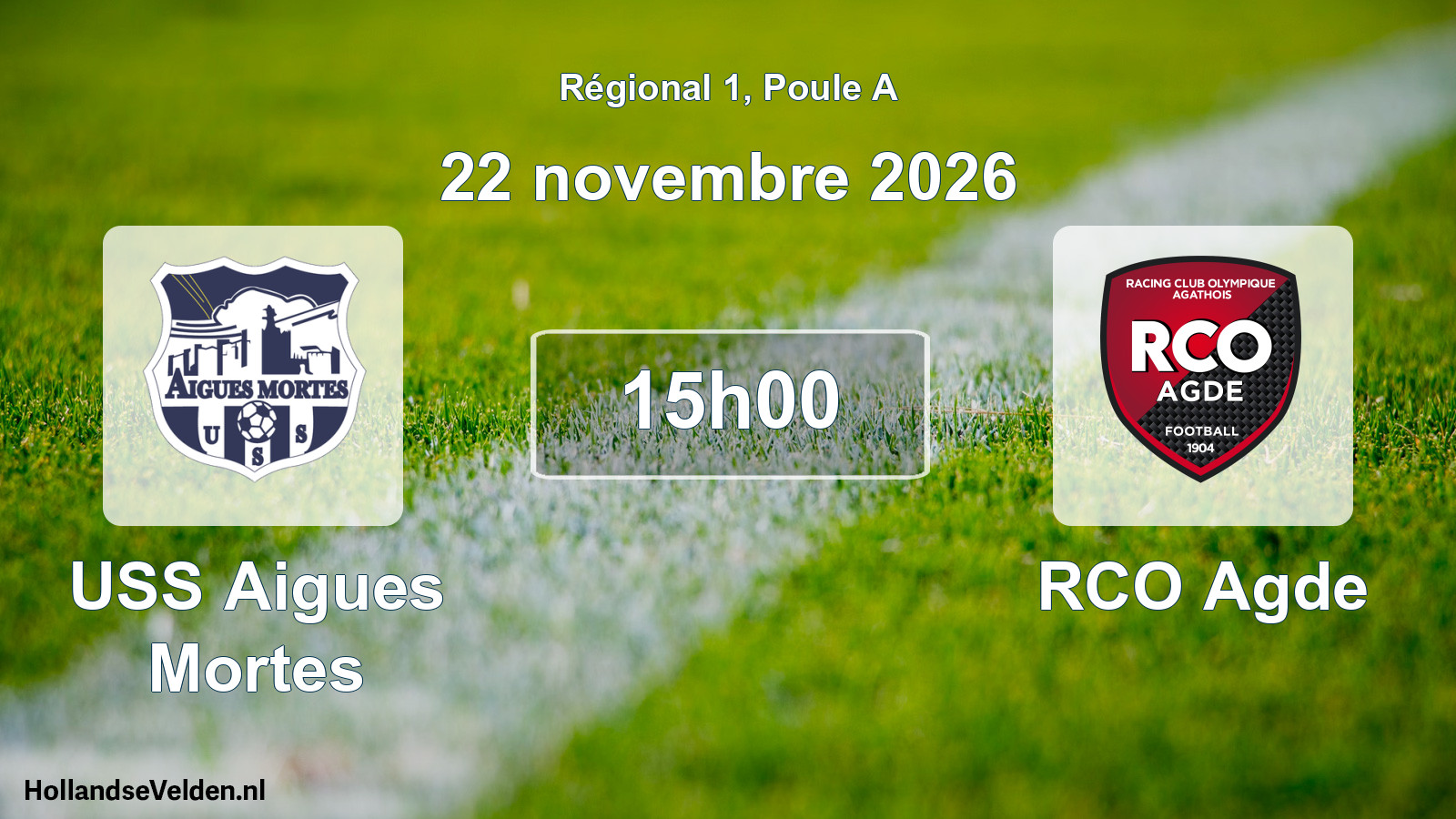 Match programmé: USS Aigues Mortes - RCO Agde (22 novembre 2026)