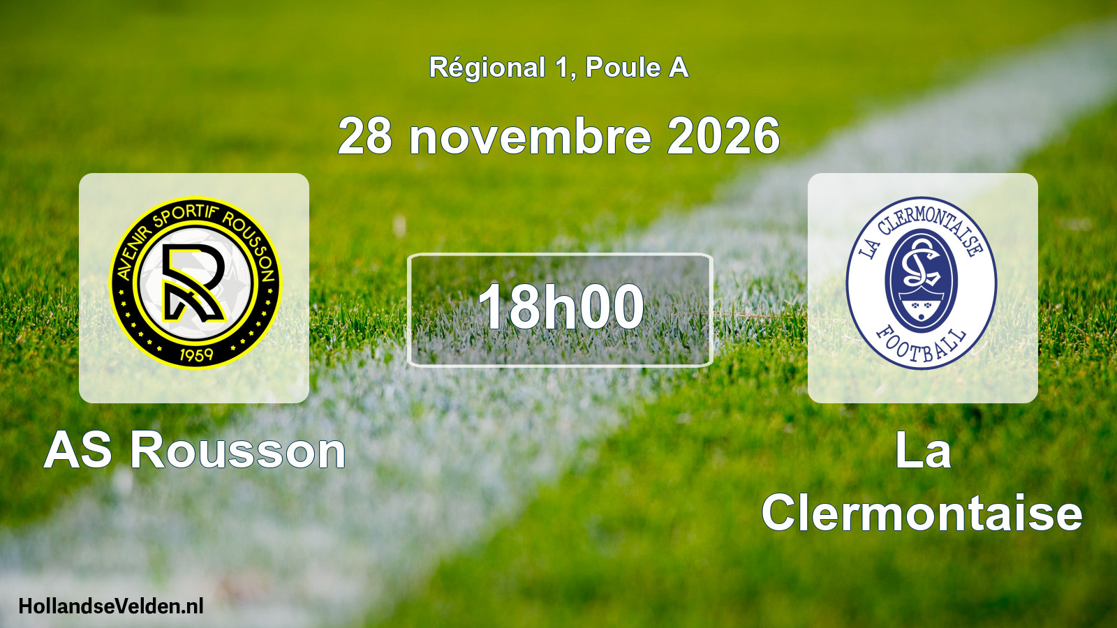 Match programmé: AS Rousson - La Clermontaise (28 novembre 2026)