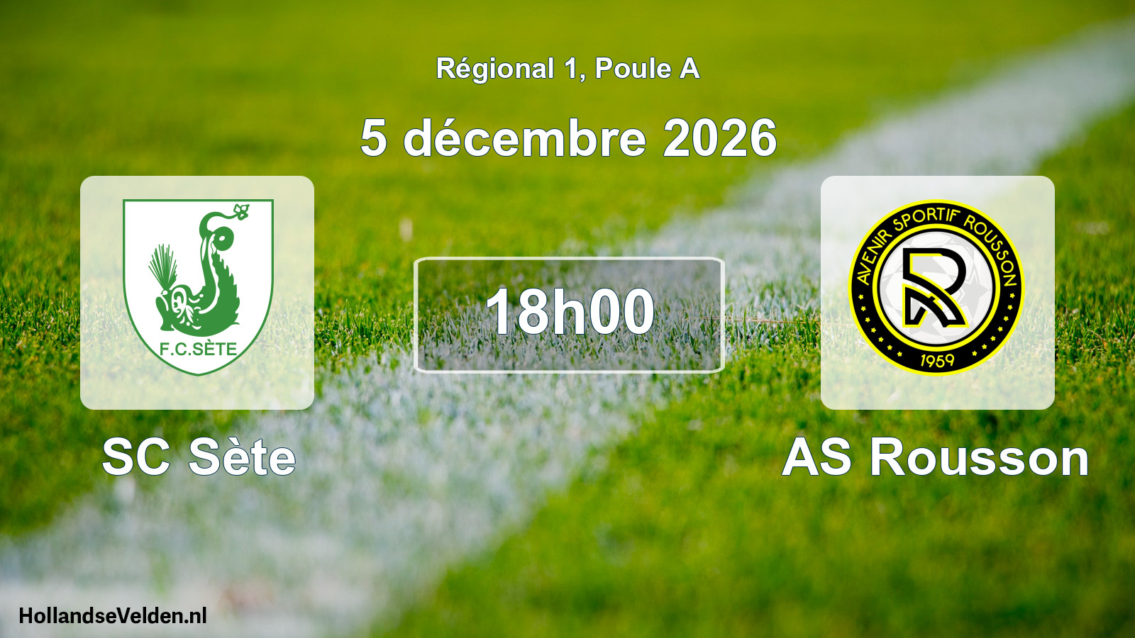 Match programmé: SC Sète - AS Rousson (5 décembre 2026)