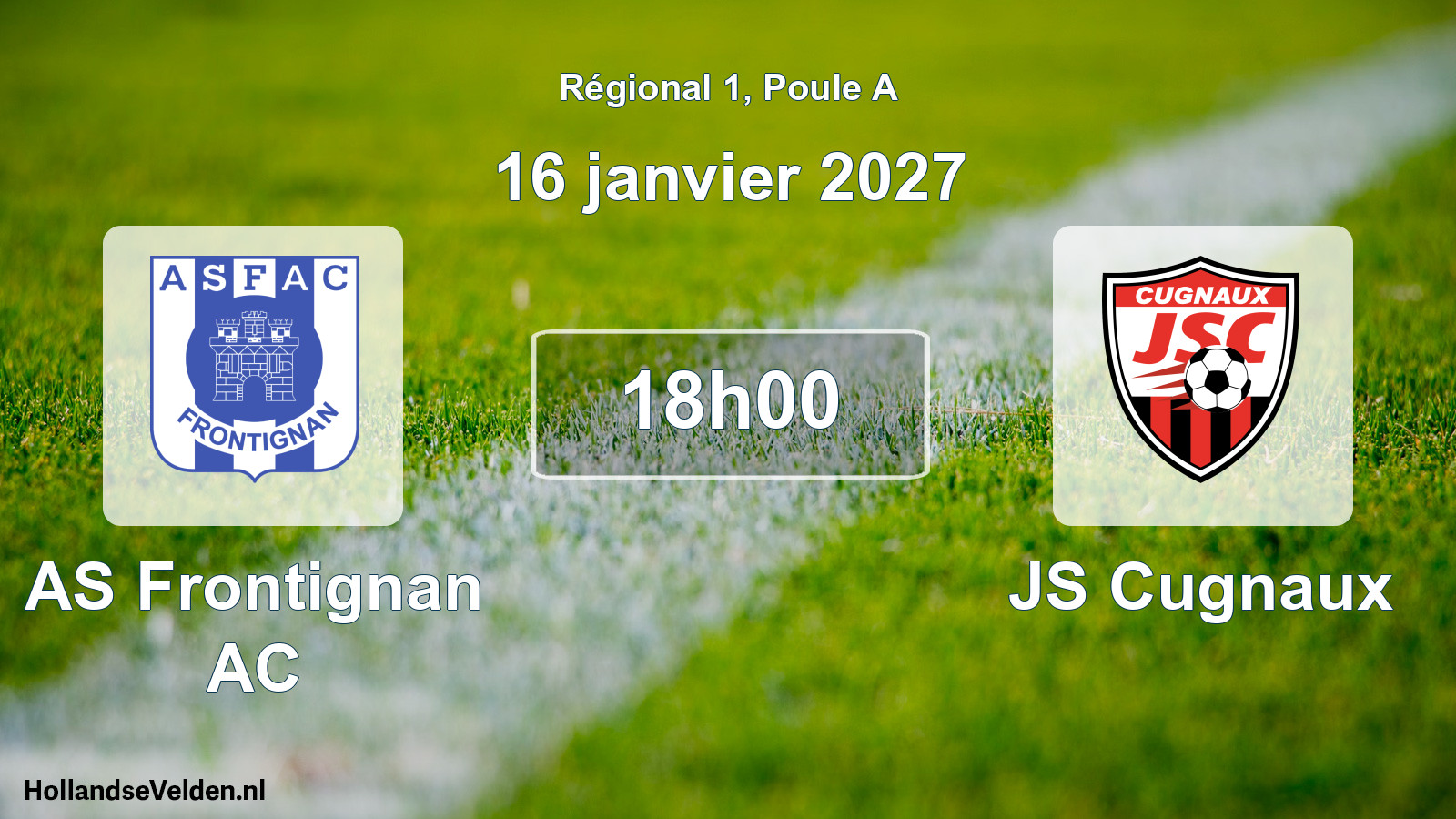 Match programmé: AS Frontignan AC - JS Cugnaux (16 janvier 2027)