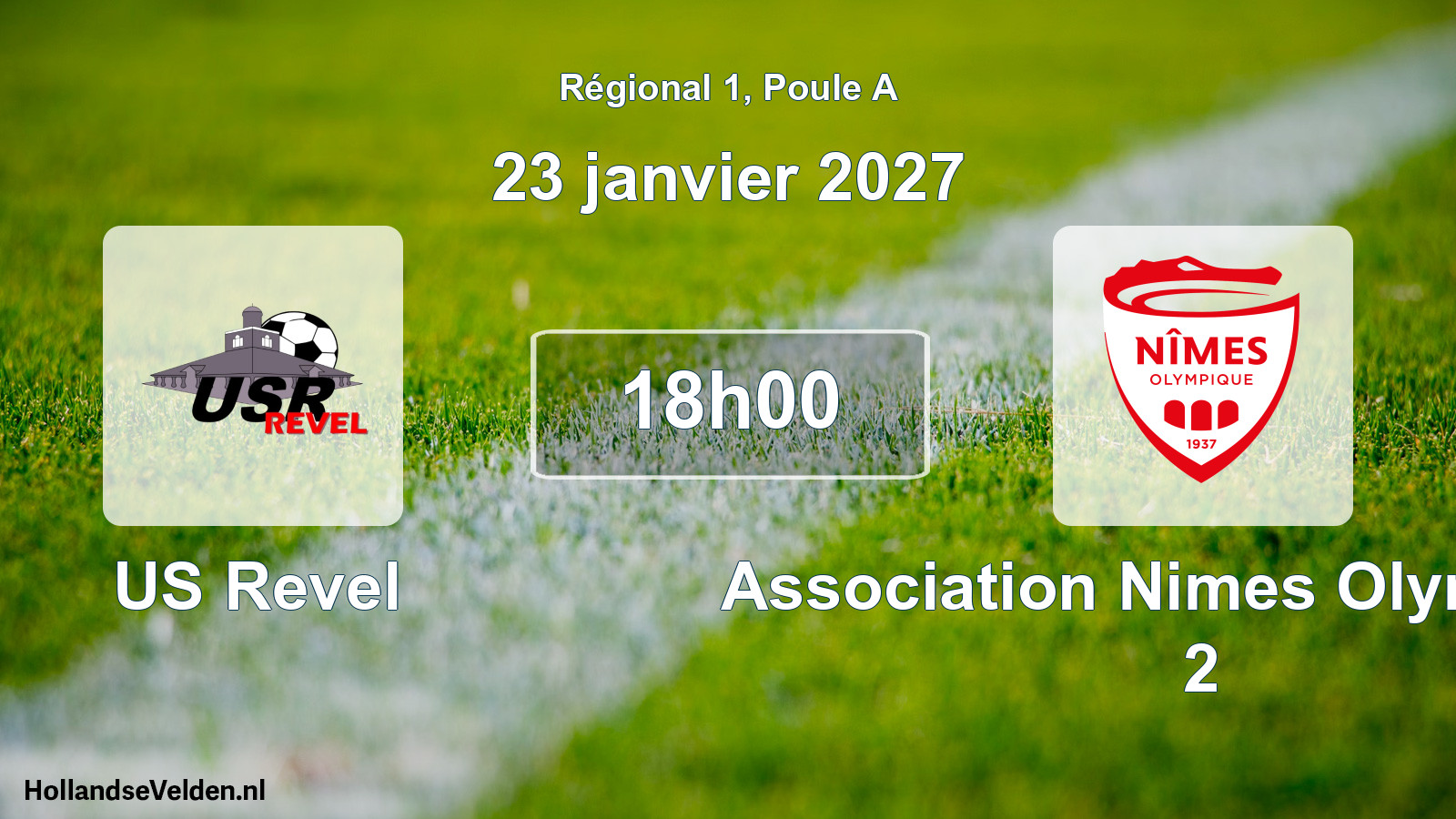 Match programmé: US Revel - Association Nimes Olympique 2 (23 janvier 2027)