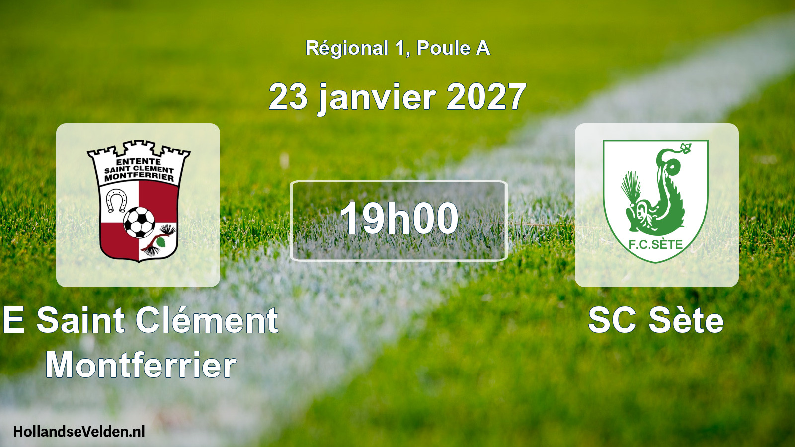 Match programmé: E Saint Clément Montferrier - SC Sète (23 janvier 2027)