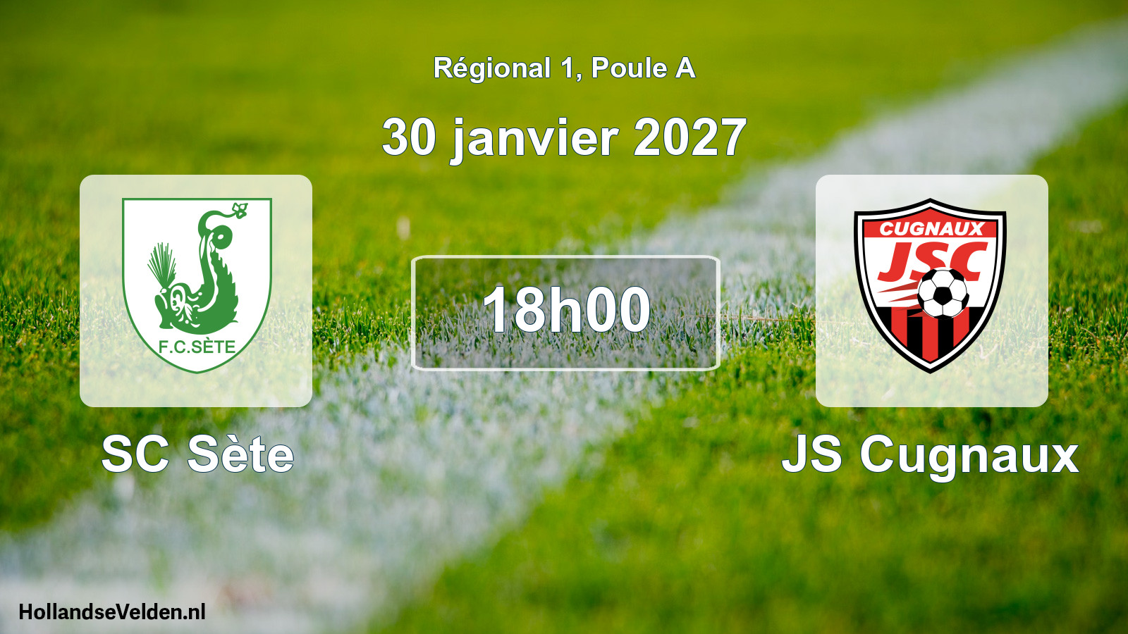 Match programmé: SC Sète - JS Cugnaux (30 janvier 2027)
