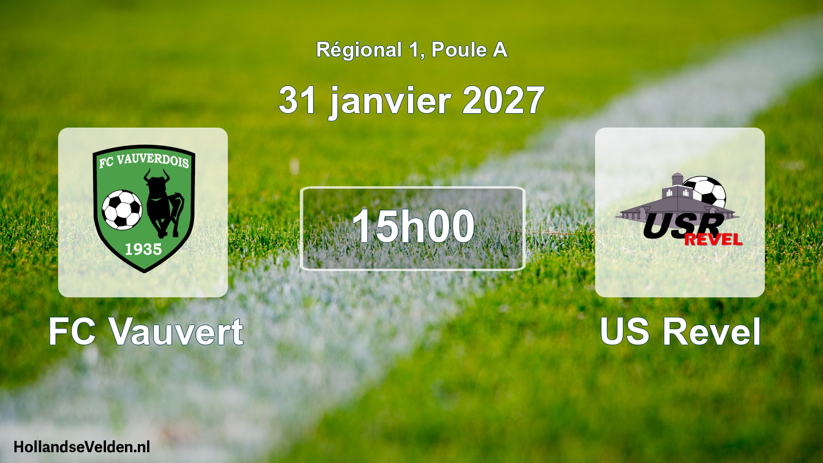 Match programmé: FC Vauvert - US Revel (31 janvier 2027)