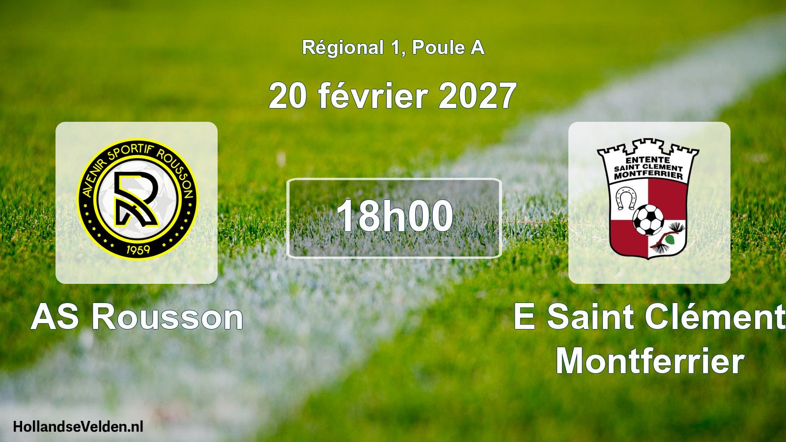 Match programmé: AS Rousson - E Saint Clément Montferrier (20 février 2027)