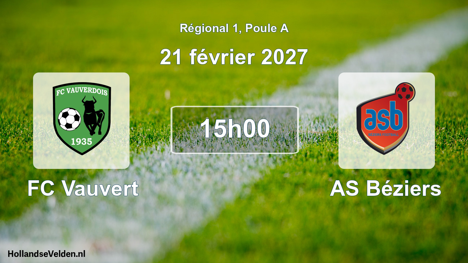 Match programmé: FC Vauvert - AS Béziers (21 février 2027)