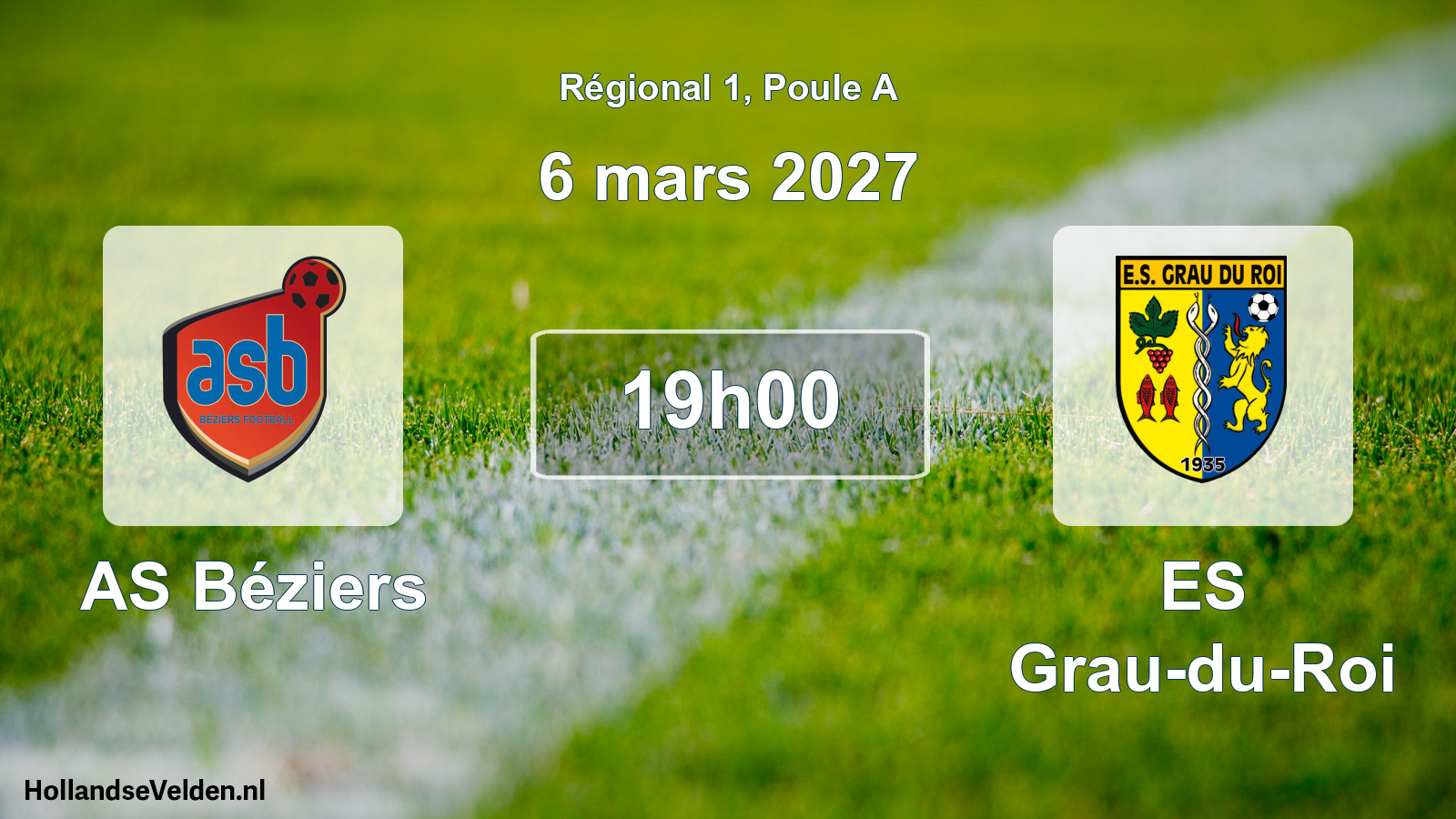 Match programmé: AS Béziers - ES Grau-du-Roi (6 mars 2027)