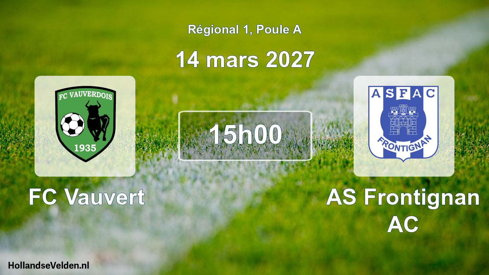 Match programmé: FC Vauvert - AS Frontignan AC (14 mars 2027)