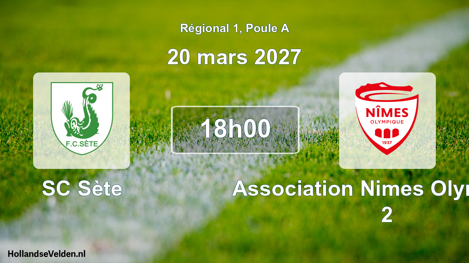 Match programmé: SC Sète - Association Nimes Olympique 2 (20 mars 2027)