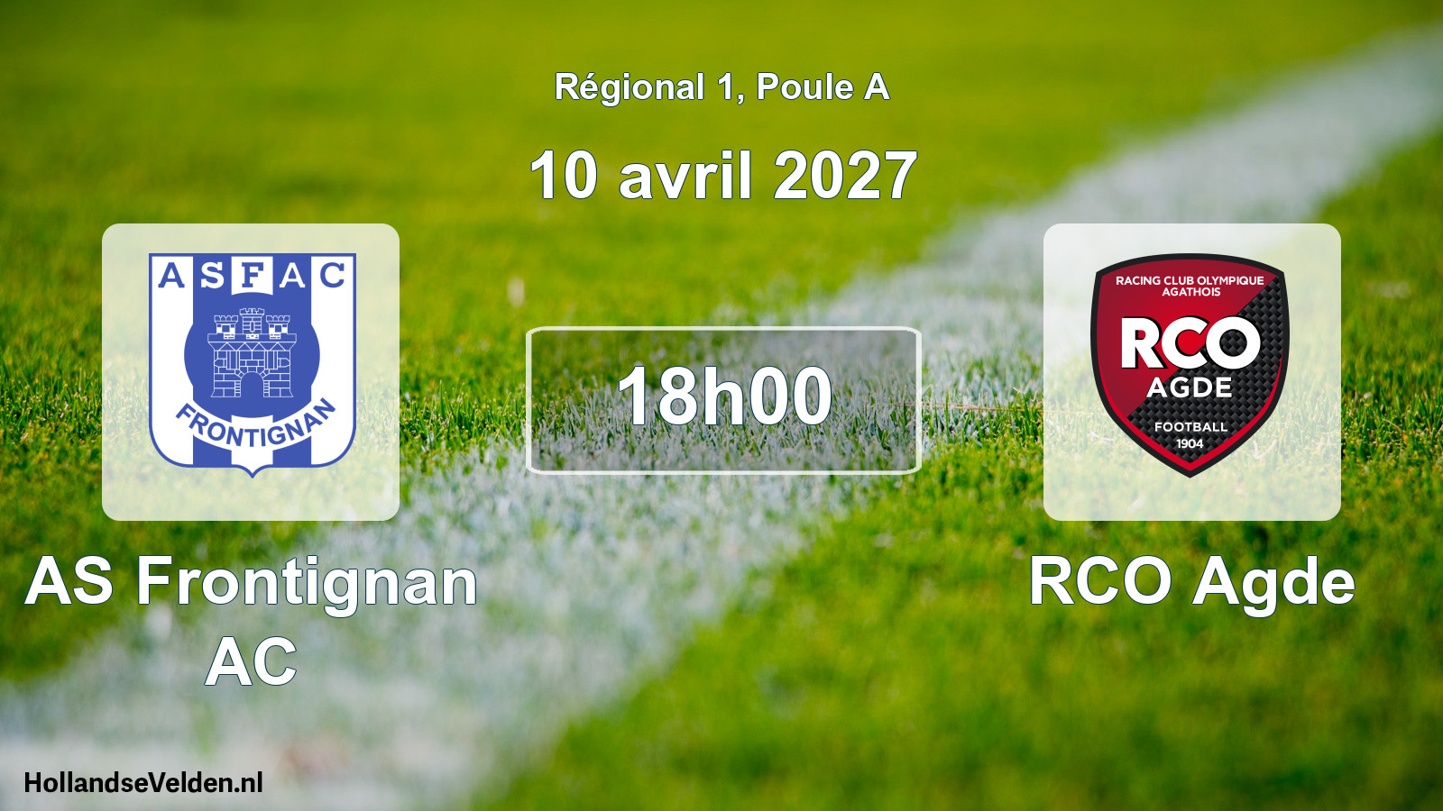 Match programmé: AS Frontignan AC - RCO Agde (10 avril 2027)