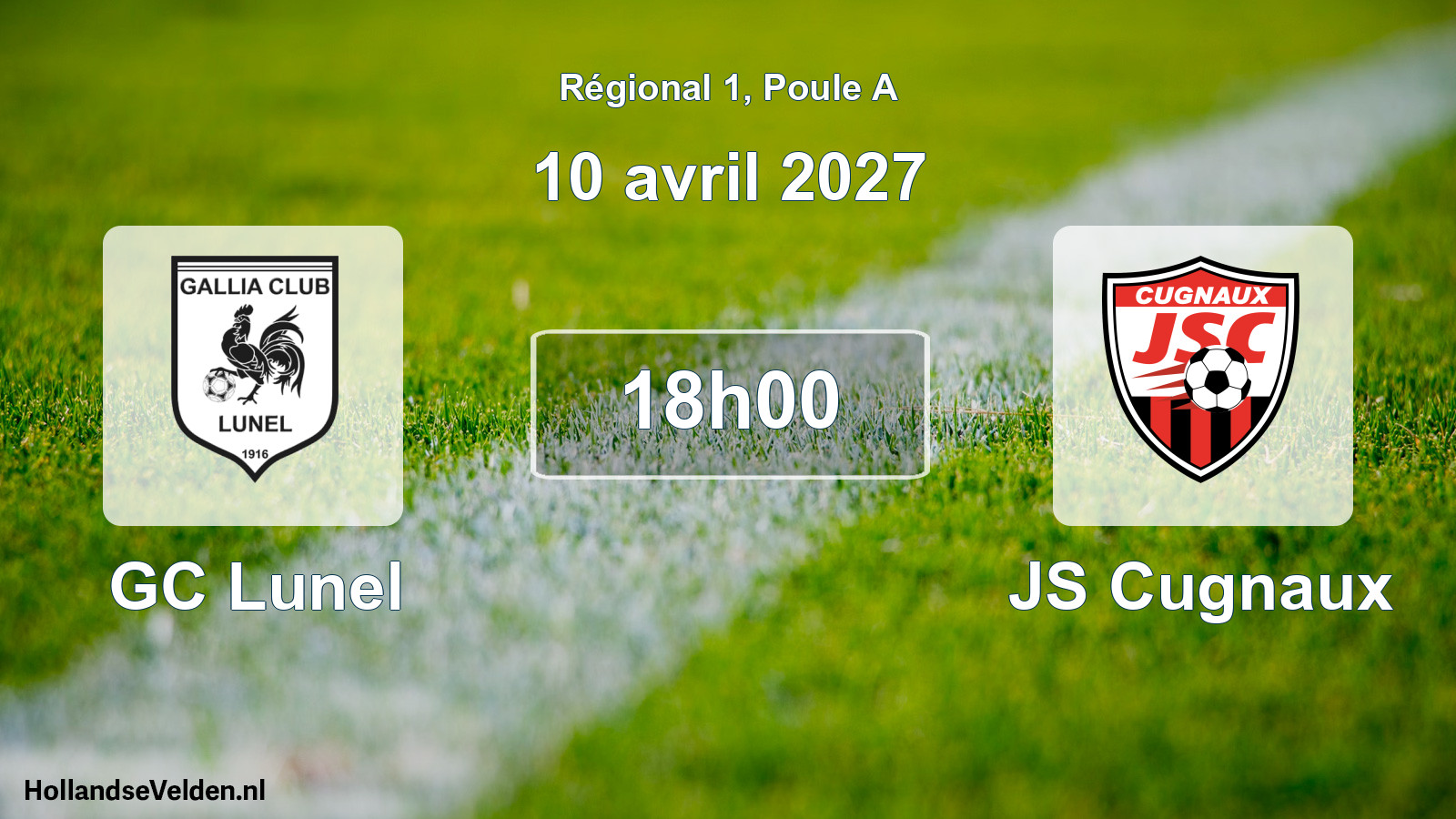 Match programmé: GC Lunel - JS Cugnaux (10 avril 2027)