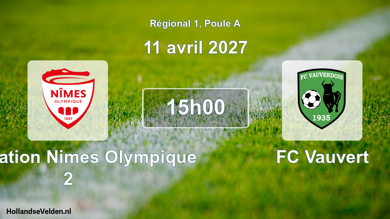 Match programmé: Association Nimes Olympique 2 - FC Vauvert (11 avril 2027)