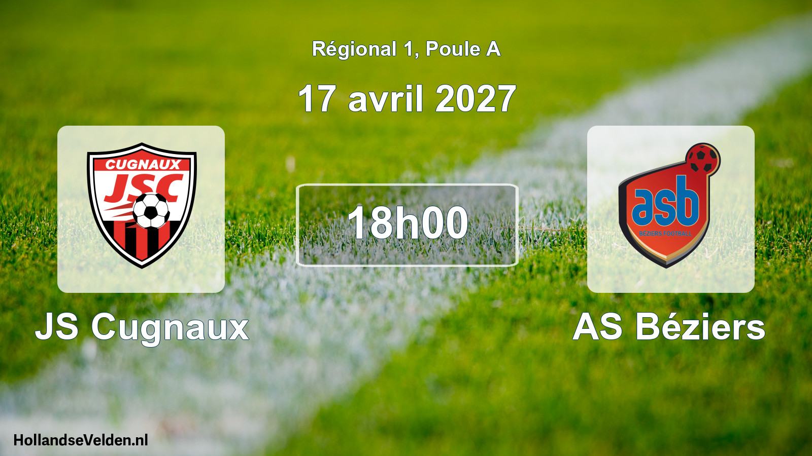 Match programmé: JS Cugnaux - AS Béziers (17 avril 2027)