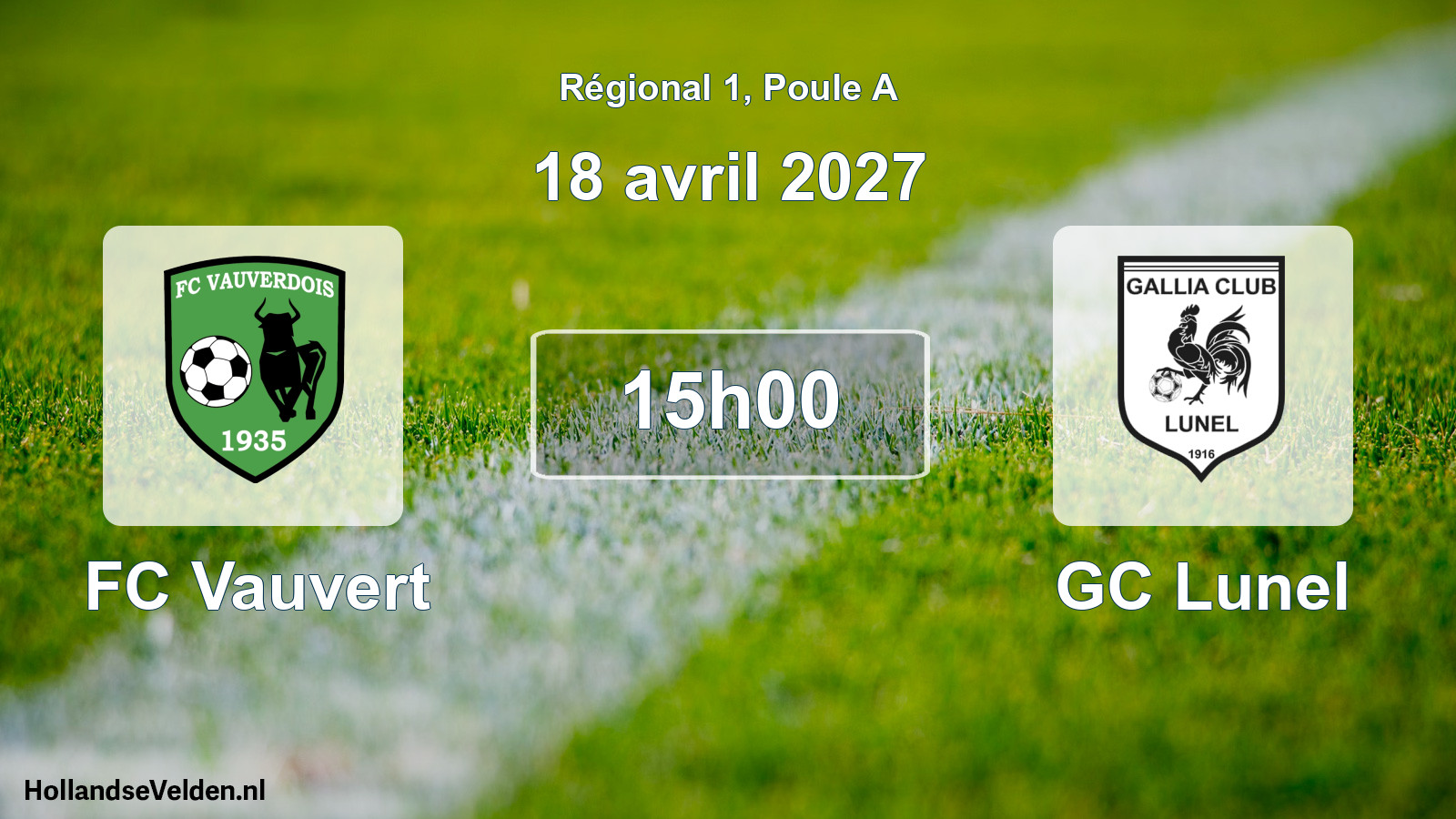 Match programmé: FC Vauvert - GC Lunel (18 avril 2027)