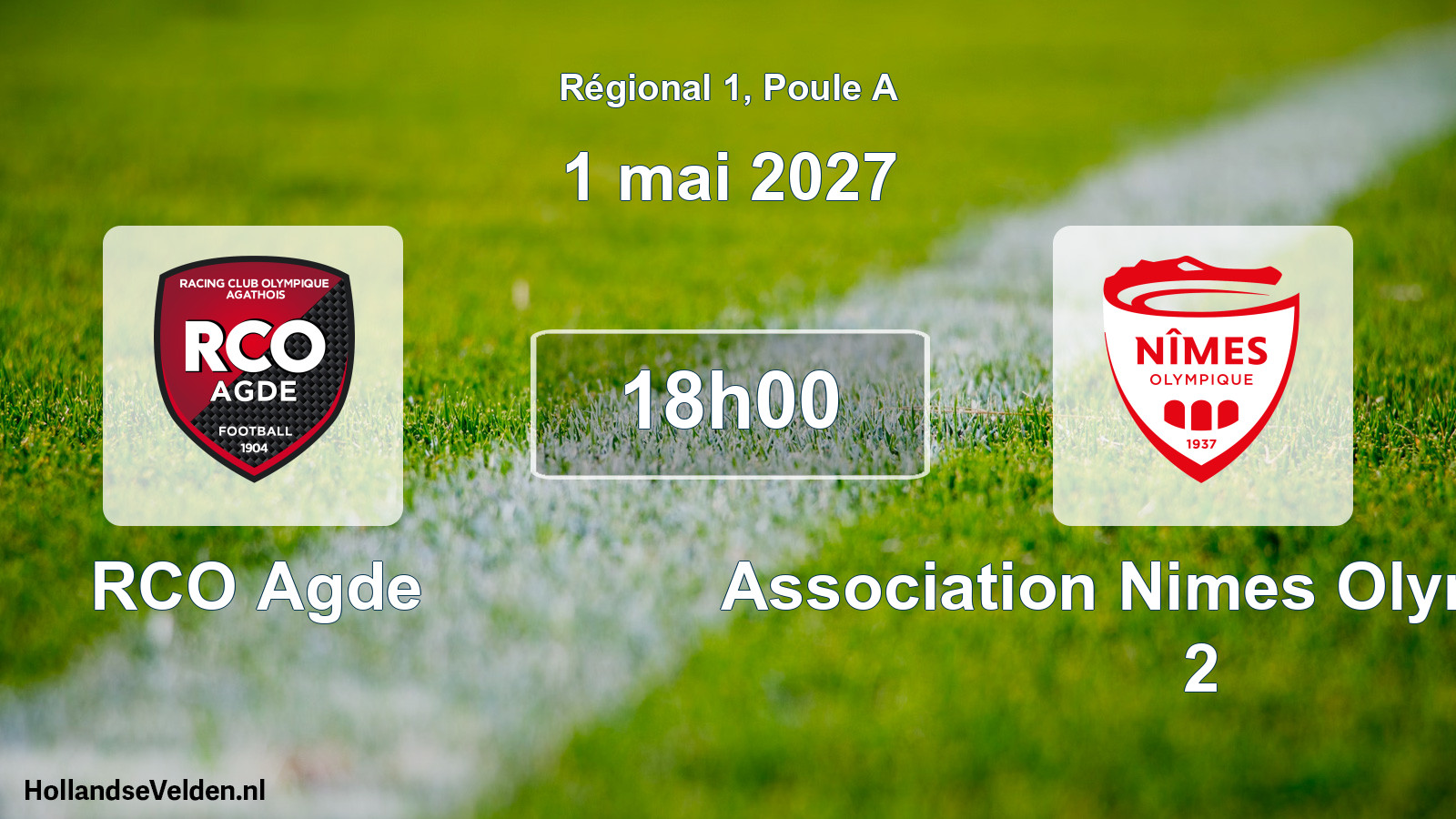 Match programmé: RCO Agde - Association Nimes Olympique 2 (1 mai 2027)