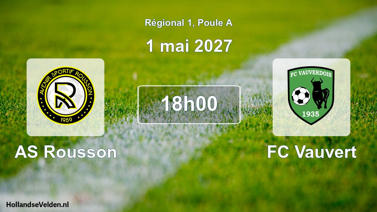 Match programmé: AS Rousson - FC Vauvert (1 mai 2027)