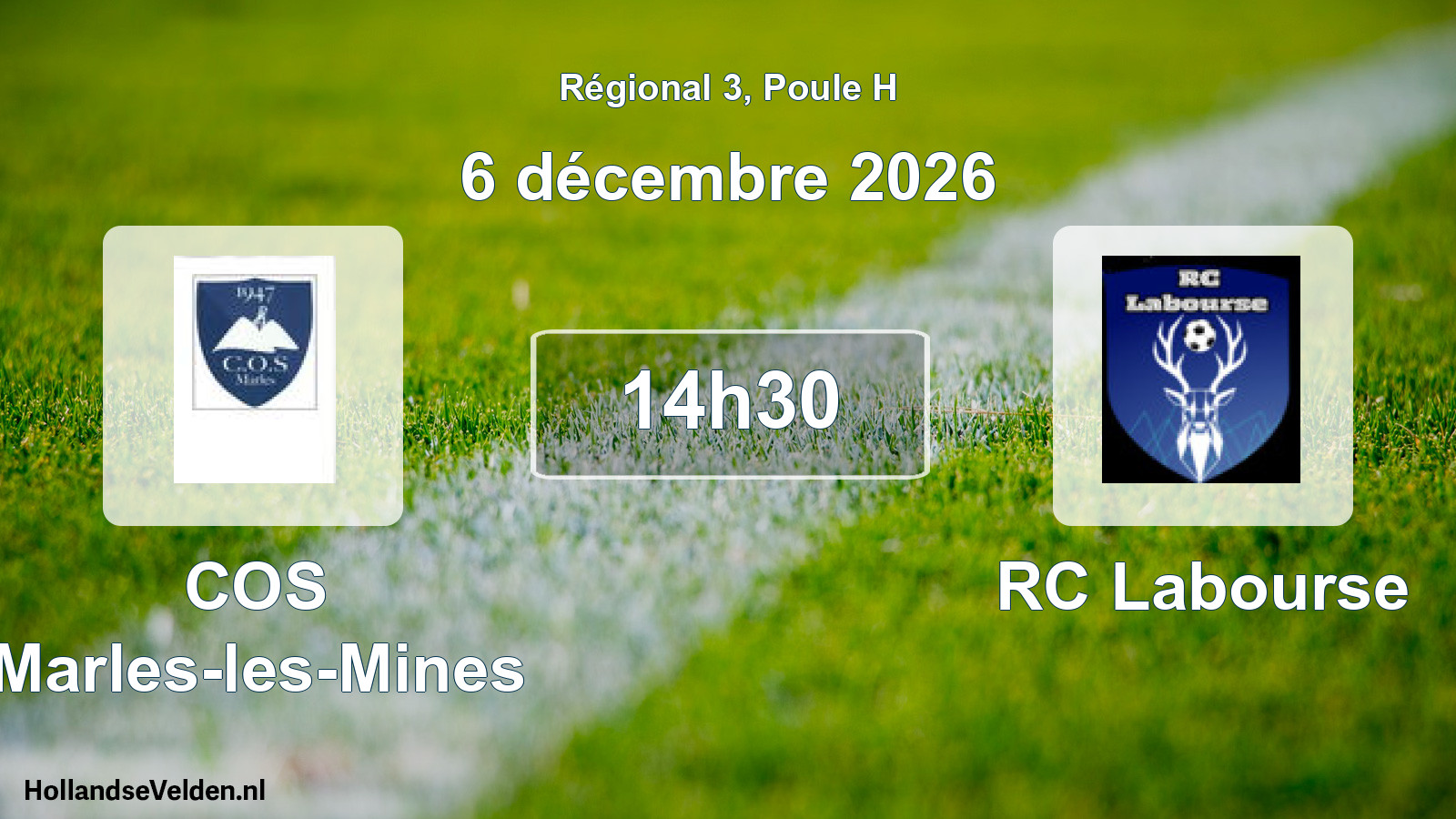 Scheduled Match: COS Marles-les-Mines - RC Labourse (6 December 2026)