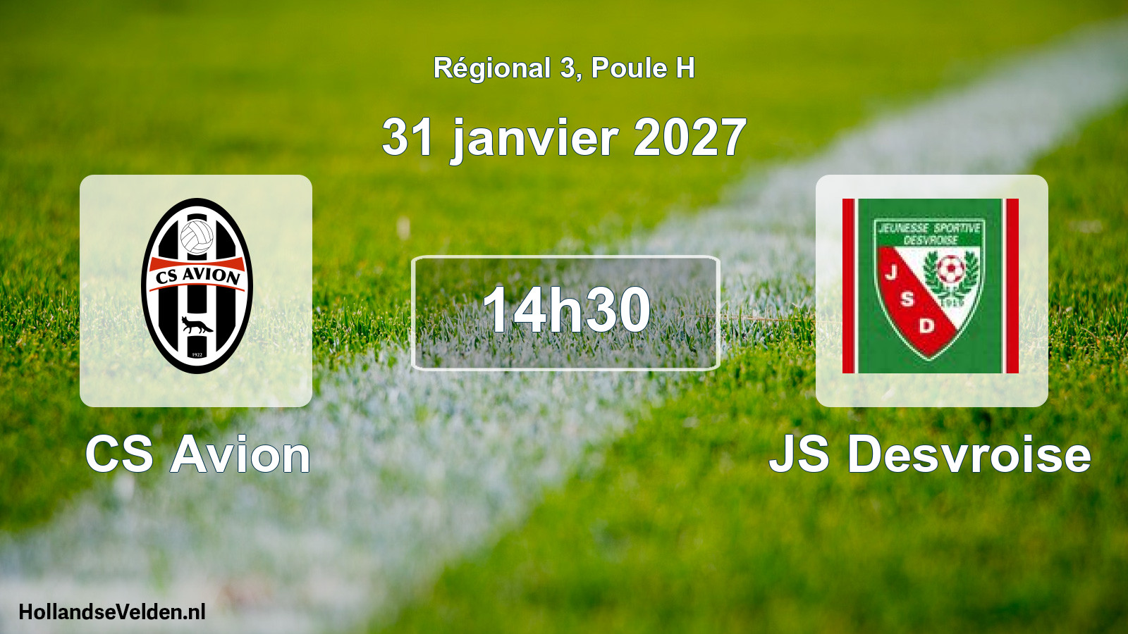 Scheduled Match: CS Avion - JS Desvroise (31 January 2027)