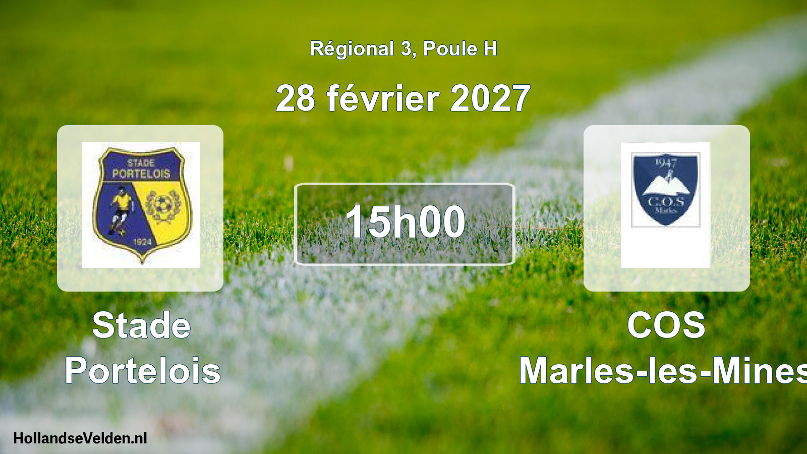 Geplande wedstrijd: Stade Portelois - COS Marles-les-Mines (28 februari 2027)