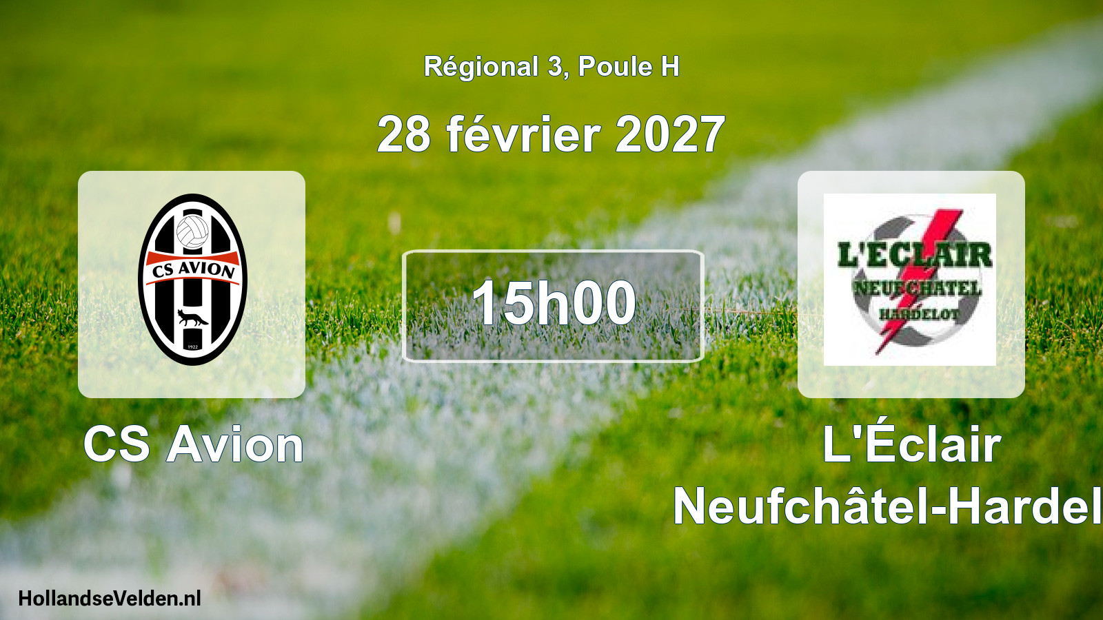 Match programmé: CS Avion - L'Éclair Neufchâtel-Hardelot (28 février 2027)