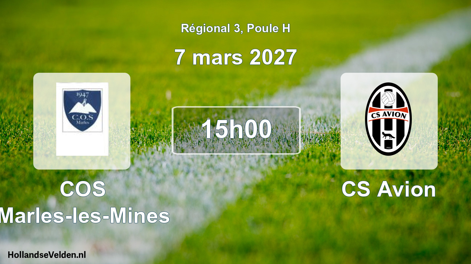Geplande wedstrijd: COS Marles-les-Mines - CS Avion (7 maart 2027)