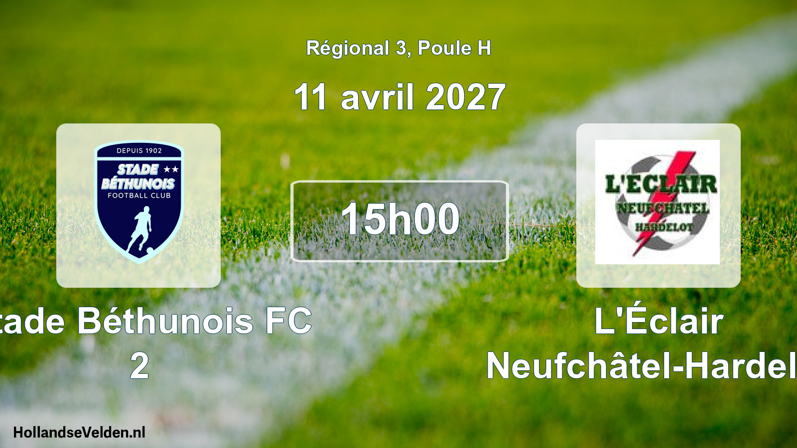 Scheduled Match: Stade Béthunois FC 2 - L'Éclair Neufchâtel-Hardelot (11 April 2027)