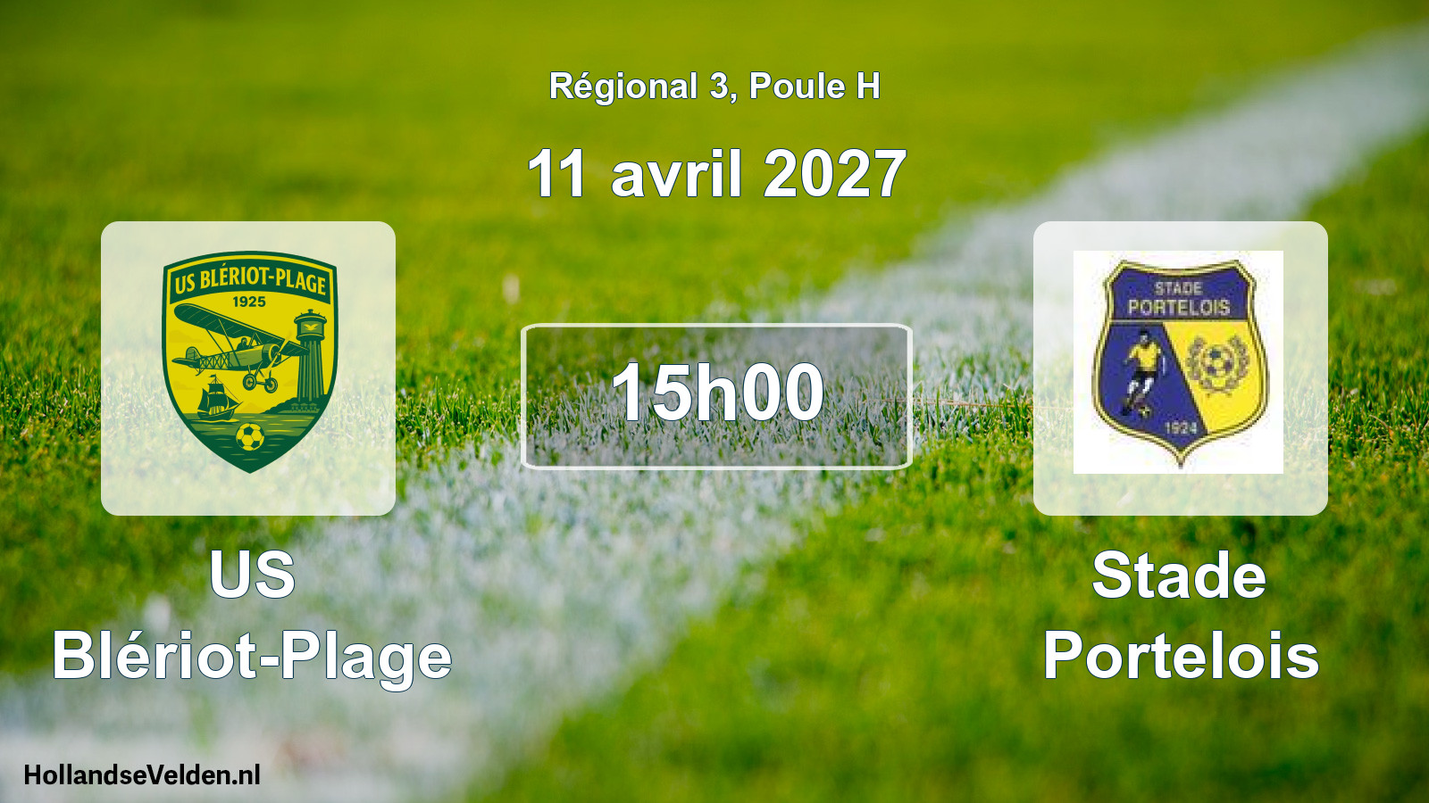 Match programmé: US Blériot-Plage - Stade Portelois (11 avril 2027)