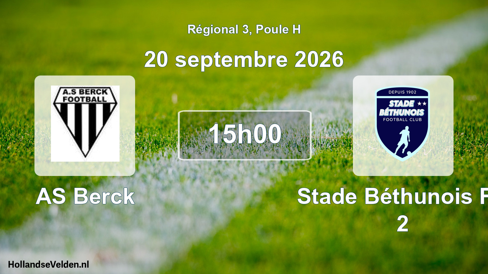 Scheduled Match: AS Berck - Stade Béthunois FC 2 (20 September 2026)
