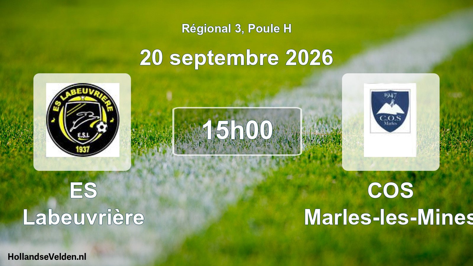 Scheduled Match: ES Labeuvrière - COS Marles-les-Mines (20 September 2026)