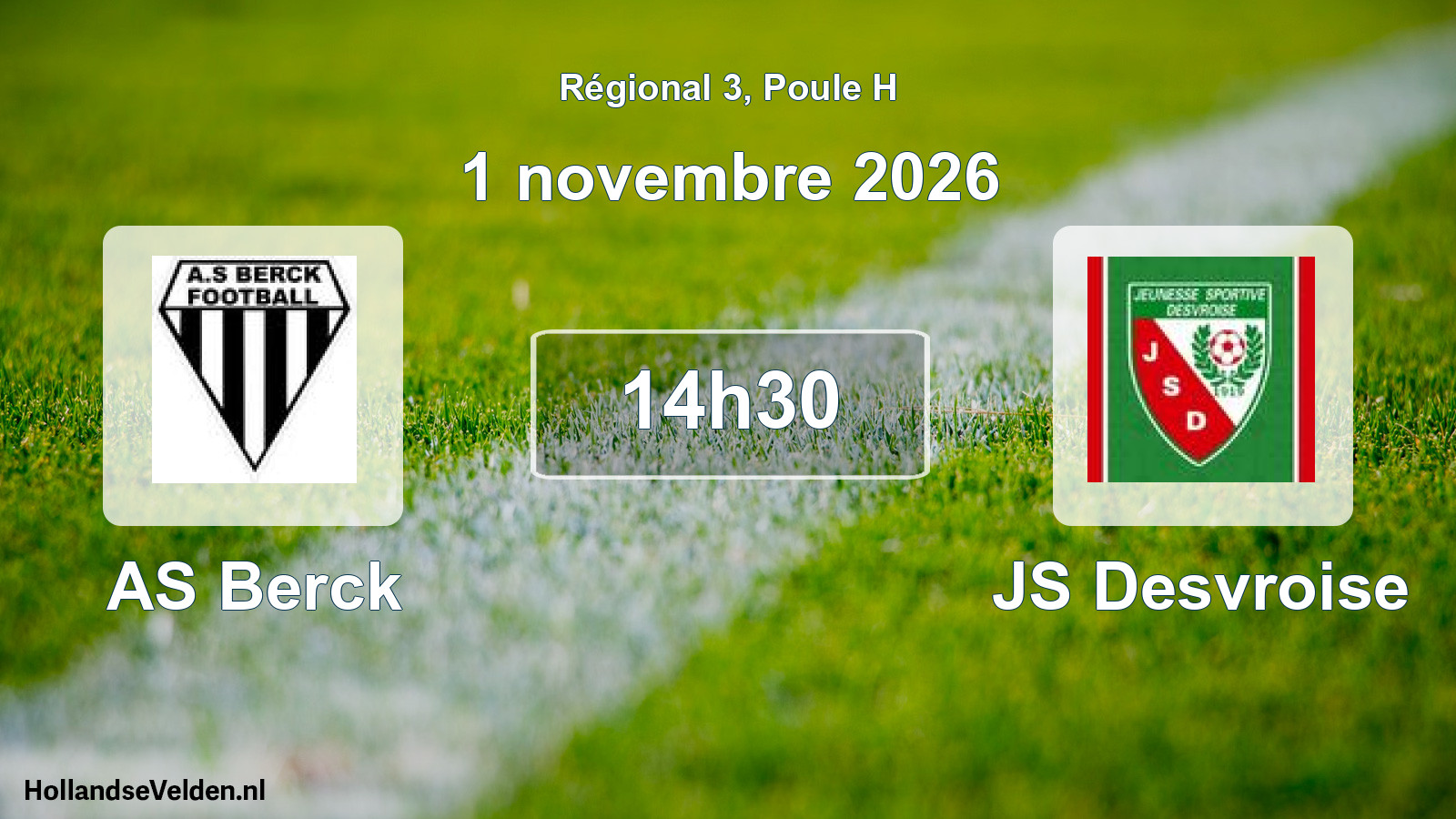 Scheduled Match: AS Berck - JS Desvroise (1 November 2026)