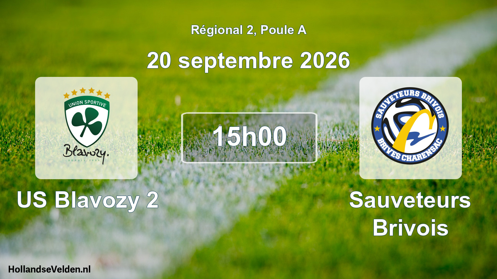 Match programmé: US Blavozy 2 - Sauveteurs Brivois (20 septembre 2026)