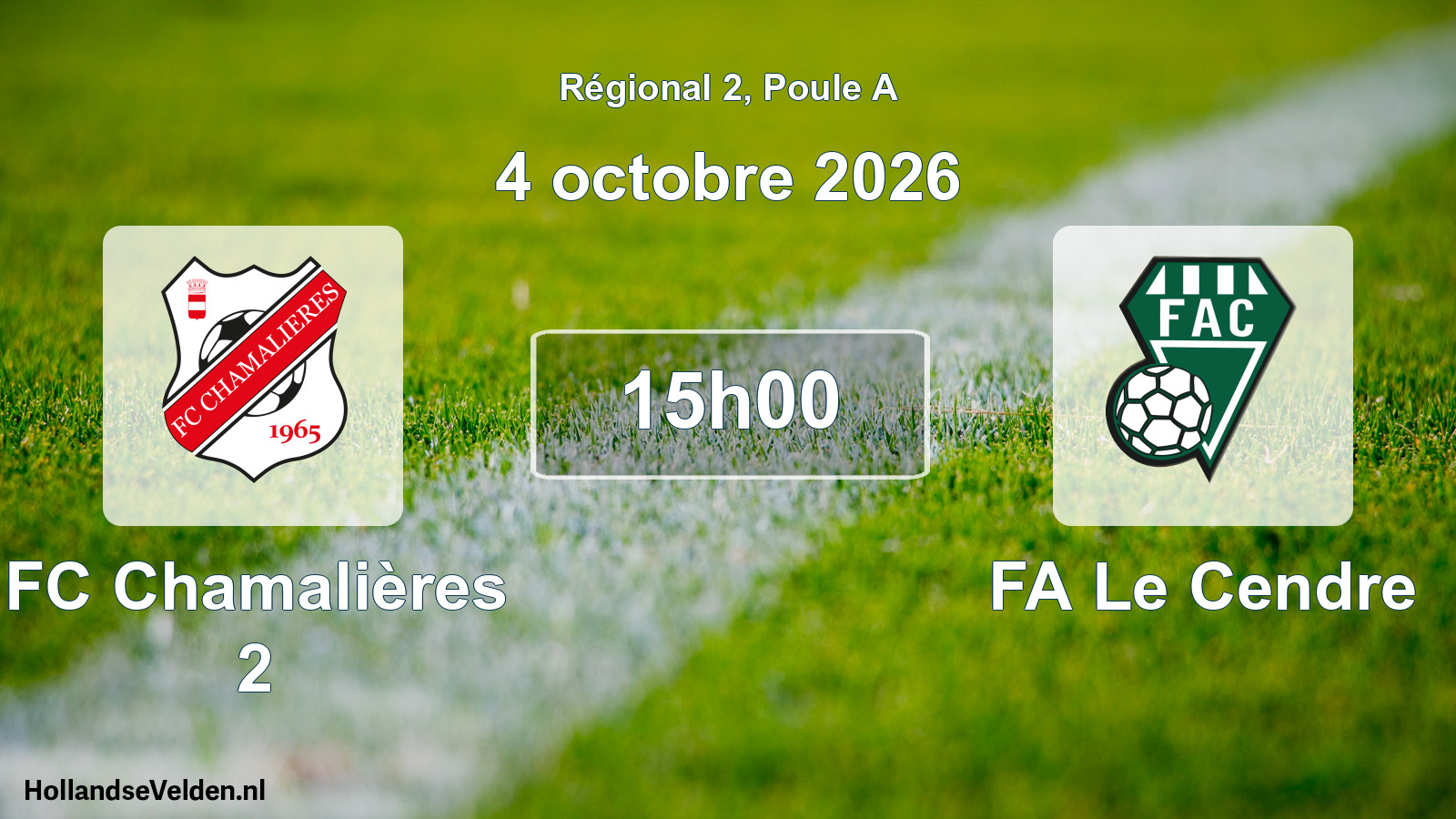 Scheduled Match: FC Chamalières 2 - FA Le Cendre (4 October 2026)