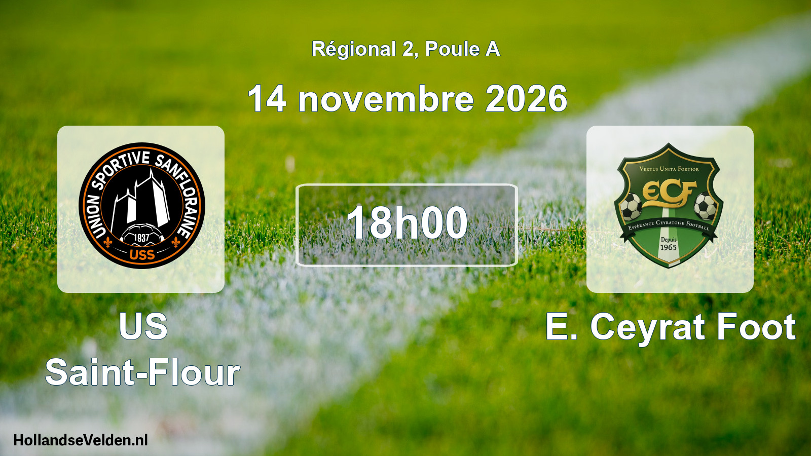 Match programmé: US Saint-Flour - E. Ceyrat Foot (14 novembre 2026)