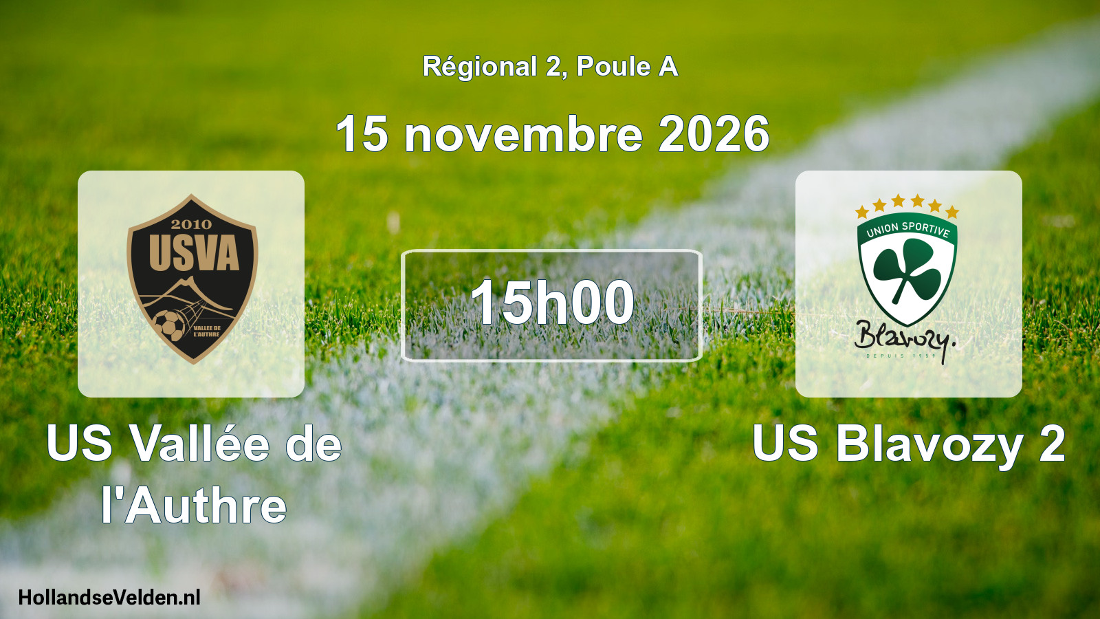 Match programmé: US Vallée de l'Authre - US Blavozy 2 (15 novembre 2026)