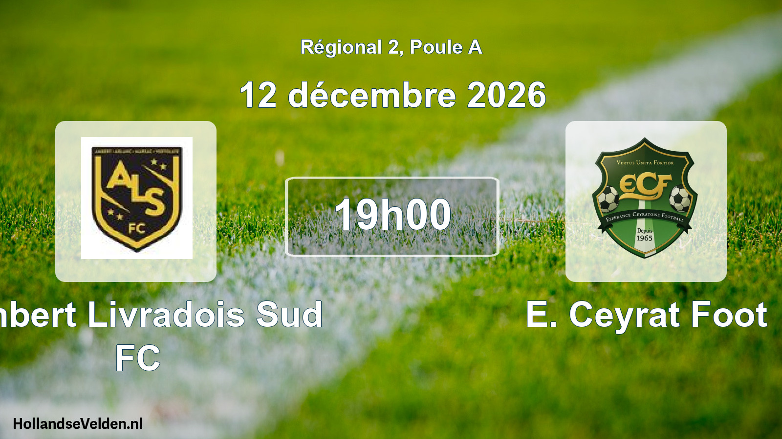 Match programmé: Ambert Livradois Sud FC - E. Ceyrat Foot (12 décembre 2026)