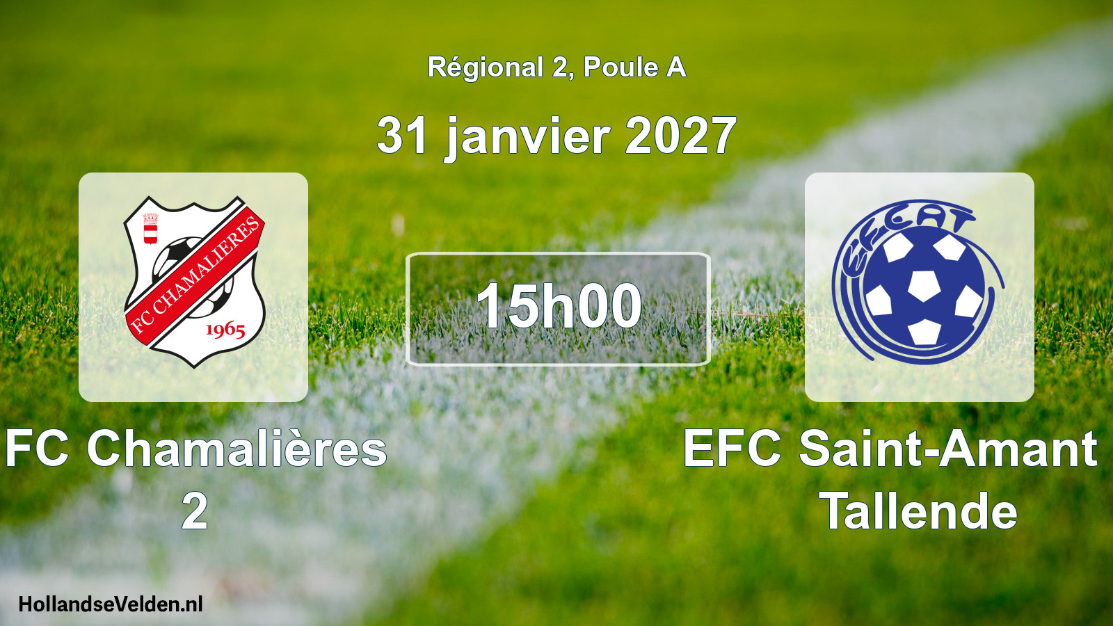 Match programmé: FC Chamalières 2 - EFC Saint-Amant et Tallende (31 janvier 2027)