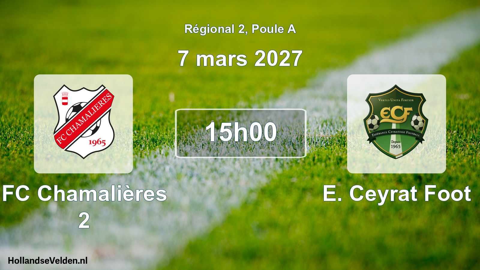 Match programmé: FC Chamalières 2 - E. Ceyrat Foot (7 mars 2027)
