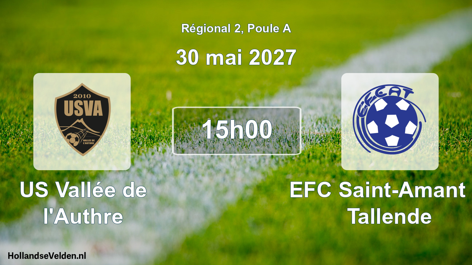 Match programmé: US Vallée de l'Authre - EFC Saint-Amant et Tallende (30 mai 2027)