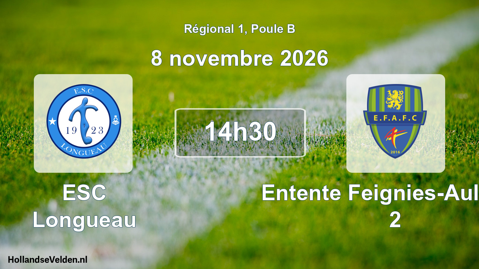 Geplande wedstrijd: ESC Longueau - Entente Feignies-Aulnoye 2 (8 november 2026)